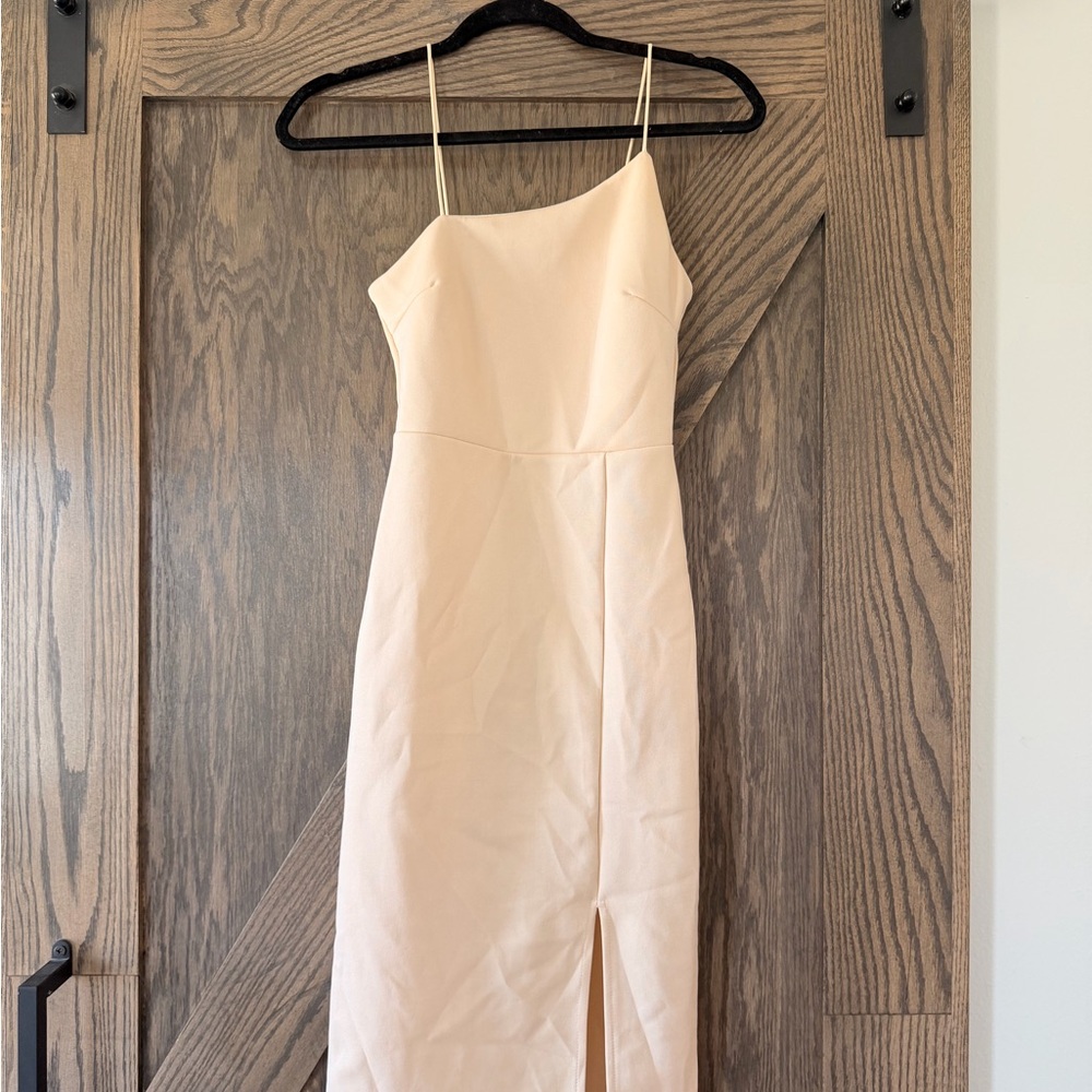 Nude/peach women midi dress